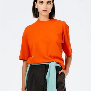 Tibi unisex tee—poppy orange sz S